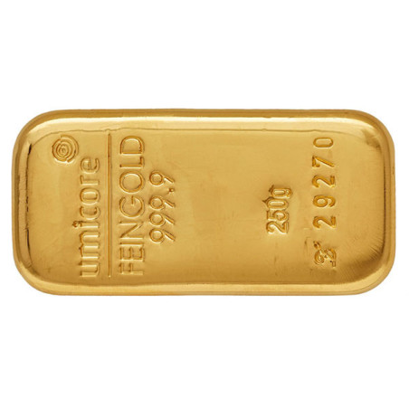 250 Gramm Goldbarren gegossen