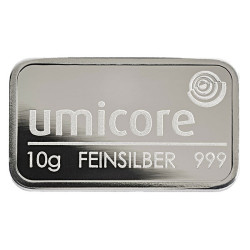 10 Gramm Silberbarren geprägt