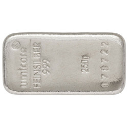 250 Gramm Silberbarren gegossen