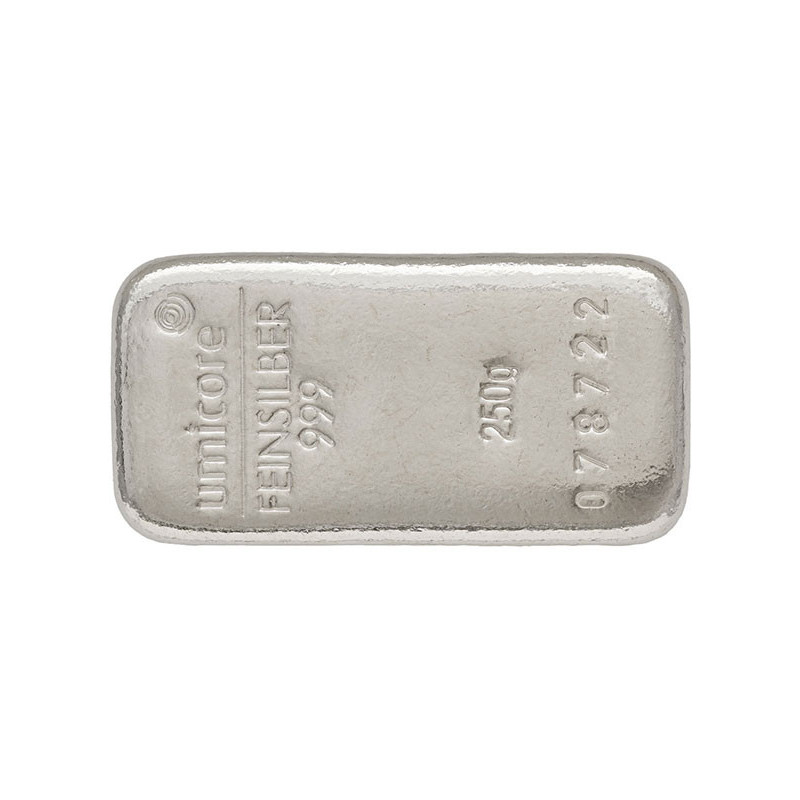 250 Gramm Silberbarren gegossen