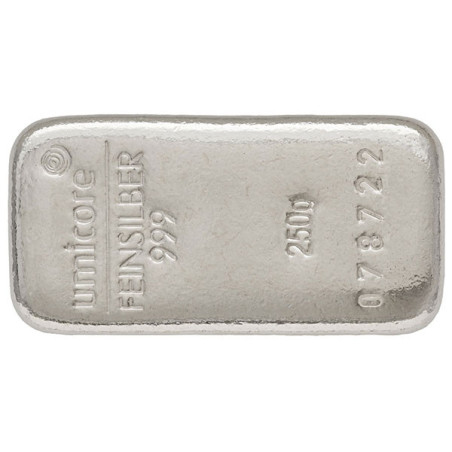 250 Gramm Silberbarren gegossen