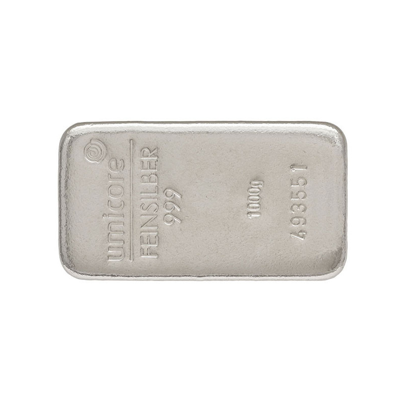 1000 Gramm Silberbarren gegossen