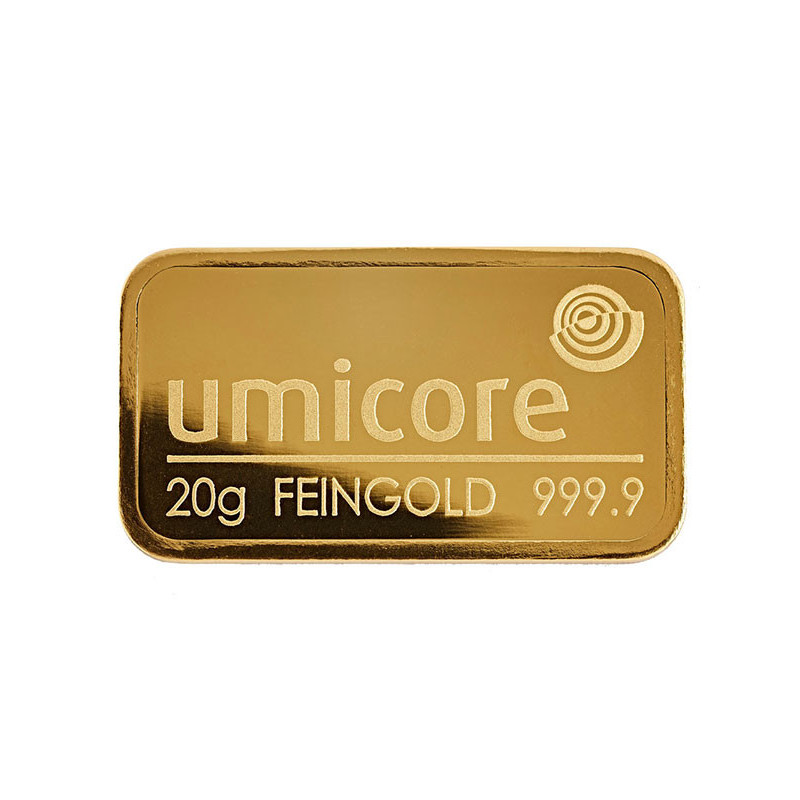 20 Gramm Goldbarren geprägt